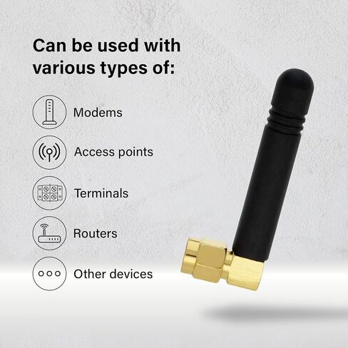 GSM Omni Directional Thumb Antenna with SMA Male L-Type Connector – CDMA and WCDMA, 2.5 dBi Gain and 900-1800 MHz (2 Pack) in Saudi Arabia