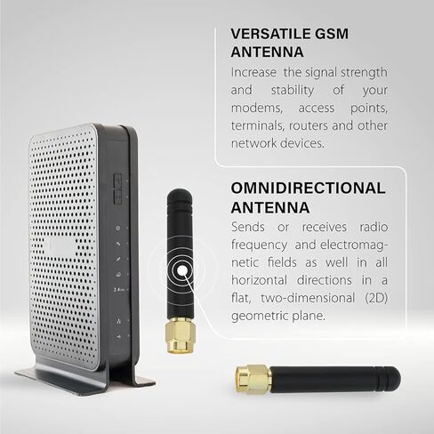 GSM Omni Directional Thumb Antenna with SMA Male L-Type Connector – CDMA and WCDMA, 2.5 dBi Gain and 900-1800 MHz (2 Pack) in Kuwait