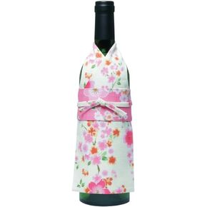Kimono Bottle Cover, Made in Japan, Wine Bottle Covers, Wine Bottle Topper, Christmas, Wedding, Birthday, Travel, Holiday Party (1800ml Bottle, Haregi (1800ml Bottle) / Crepe - Black)