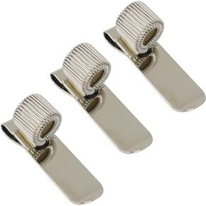 Universal Stainless Steel Pen Holder, Silver Matel Clip with Spring Fits for Clipboard Notebook, 3 Pack
