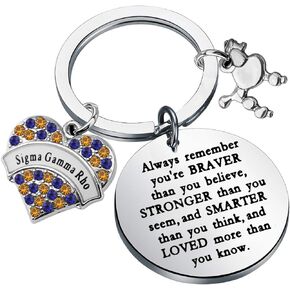 Sigma Gamma Rho Sorority Keychain Always Remember You Are Braver Than You Believe Keychain 1922 Sorority Paraphernalia Gift (Sigma Gamma Rho K)
