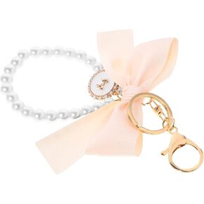 SHERCHPRY Valentine Day Bow Keychains Bowknot Pearl Key Ring Handbag Hanging Charms Bowknot Purse Pendant Backpack in Kuwait