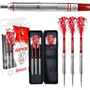 Harrows Rapide Darts, 90% Tungsten Steel Tip Darts Set, High Precision Grip Darts, Available in a Range of Weights (22-26g)