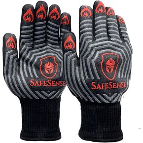 BBQ Gloves Pink 932°F/500°C Heat Resistant Gloves for Cooking Women, Oven Gloves with Finger Kitchen, Grill Gloves for Outdoor Grill