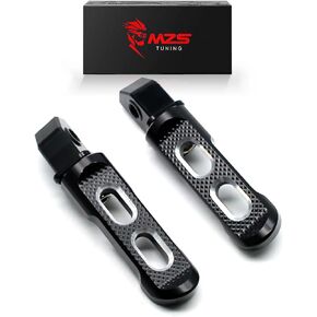 MZS Motorcycle Foot Pegs, Passenger Footpegs Rear Adjustable Wide Footrest Rest Pedal Black Hollow Compatible with Rebel 300 CMX300 2017-2024 | Rebel 500 CMX500 2017-2024