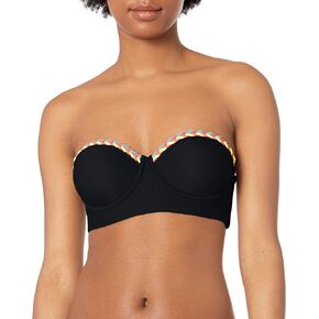 Luli Fama Women's Atrevida Multicolor Crochet Underwire Bandeau Bikini Top