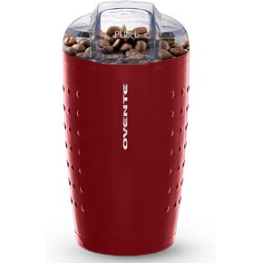 طقم تحضير 2 في 1 من OVENTE مع غلاية ماء ساخن زجاجية كهربائية سعة 1.5 لتر مع تقنية ProntoFill + مطحنة كهربائية 2.5 أونصة للقهوة أو التوابل أو الأعشاب، أحمر in Kuwait