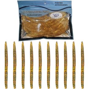 Worm Soft Plastic Bait for Wacky Rig Fishing Lures 10pcs, 5inch