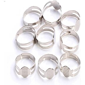 50x 16mm Adjustable Flat Base Blanks Pad Ring Loop Jewelry Making Tool DIY New