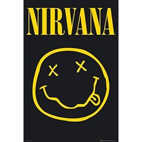 buyartforless BUY ART FOR LESS Officially Licensed Nirvana - Smiley Face Art Poster - 24 x 36 Inch - Decorative Print - Poster Paper - Ready to Frame