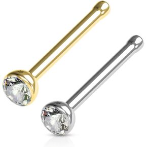 FIFTH CUE Cubic Zirconia Press Fit Nose Bone Stud Titanium IP 316L Surgical Steel in Saudi Arabia