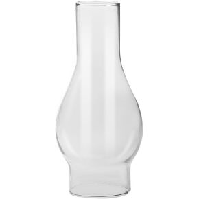 Veemoon Lamp Glass Hooded Chimney, Clear Glass Lamp Chimney with Outside Diameter Bulge for Oil and Kerosene Lamps for Vintage and Antique Style Lamps