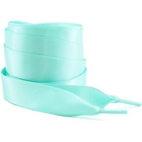 DECKER Flat Satin Ribbon Shoelaces 2cm Wide Ribbon laces 2 Pairs Shoelaces for Women Girls