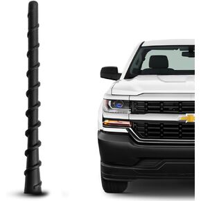 Short Truck Antenna Compatible for Chevy Silverado 1500 2500 3500/ GMC Sierra 1500 2500 3500HD 1999-2024, Flexible Pickup Radio Antenna Accessories Replacement, for Optimized AM FM Reception