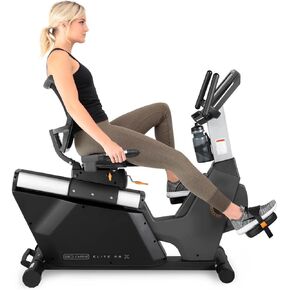 Elite RB Recumbent Exercise Bike - FreeSync FTMS Bluetooth Smart App Connectivity - Compact 49" (L) - Oversized Soft 4-Way Adj. Seat - 350 lb Cap. - Low Step-Thru Design - Commercial Grade