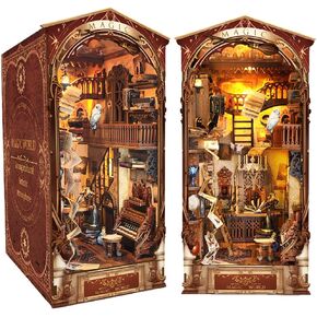 مجموعة أدوات كتاب DIY، كتاب DIY Dollhouse Booknook، كتاب سحري ثلاثي الأبعاد لغز خشبي، مجموعات مصغرة لكتاب Nook مع ضوء LED للبالغين (SQ014) in Kuwait