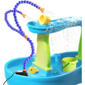 MEWTOGO Water Table Pump - Adjustable Double Universal Joint Pipe, Fun Kids Outdoor Water Table Toys Accessories, Safe to Use with 10ft Long Waterproof Cord for Summer Playing
