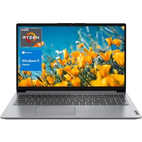 Lenovo IdeaPad 1 Laptop, 15.6" FHD Display, AMD Ryzen 5 Hexa-core Processor(Beat i5-1035G7), 24GB RAM, 1TB SSD, Wi-Fi, Numeric Keypad, Webcam, Windows 11 Home, Grey