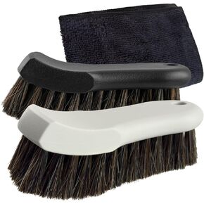 Horse Hair Brush for Leather，car wash Brush Furniture, Sneakers, Boots, and More (Works on Natural, Synthetic, Pleather, Faux Leather and More)