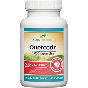 Healthy Directions Quercetin Supplement - 1,000 mg/Serving, 90 Vegan Capsules for Cardiovascular Health (30-Day Supply)