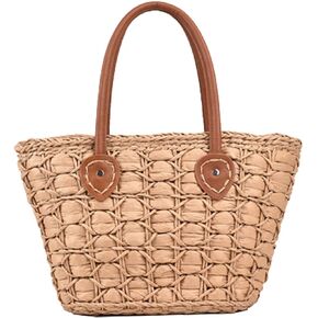 Straw Bag for Women, Summer Beach Bag Cute Handwoven Hobo Handbag Corn Raffia Top Handle Bag Vacation Bag Basket Purse 2024
