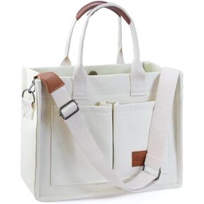 Women Canvas Tote Bag With Pockets Crossbody Bags for Women Casual Hobo Messenger Bag Shoulder Bag Handbag for Women