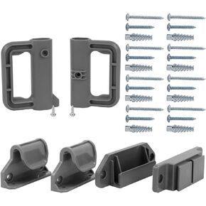 Retractable Extra Wide Baby Gate Replacement Parts Retractable Mesh Pet Gate Full Set Wall Mounting Baby Gate Hardware Retractable Gate Accessories Indoor Outdoor Baby Gate Parts with Screws, Gray