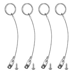Quick Release Pin Lanyard 316 Stainless Steel Lanyard Cable Tether Boat Bimini Top Hardware Cable Lanyard for Pins, Safety Wire with Ring and Plastic Coating Tether ,Pack of 4