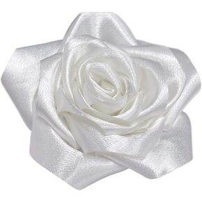 Dainty Satin Rose Flower Large Brooch Lapel Pins Delicate Elegant Handmade Fabric Flower Brooches Pin Classic for Wedding Party Dance Banquet for Women Men Dress Suit Ceremony Clothes Accessories JewelryGifts 110mm