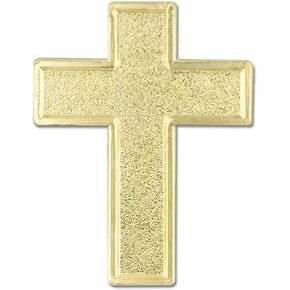 PinMart's Traditional Gold Cross Religious Lapel Pin