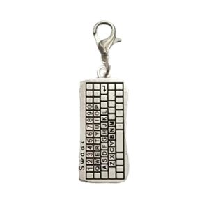 2pcs Mini 3D Keyboard Clip on Charm Keyboard Zipper Pull Purse Charms, Cool Lobster Claw Charm for DIY