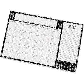 Black and White Geometric Sticky Note Desk Calendar / 16.25" x 11" Repositionable Fill-in Calendar/Large 18 Month Undated Wall Calendar