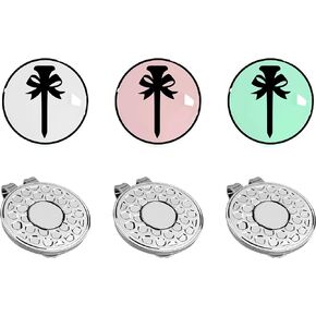 PINKTEE Golf Ball Marker with Magnetic Hat Clip Sets Removable Attaches Golf Premium Gift for Women Men Golfer,3 Pieces