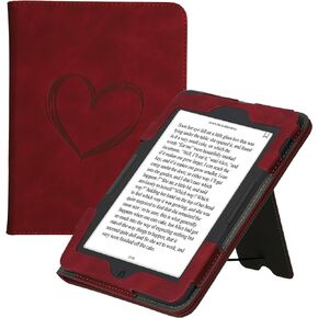 حافظة kwmobile متوافقة مع حافظة Barnes & Noble Nook Glowlight 4 Plus - غطاء للقارئ الإلكتروني مع إغلاق مغناطيسي - أحمر داكن