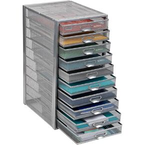 Mind Reader File Storage Drawers, Desk Organizer, Multi-Purpose, Crafts, Office, Metal Mesh, 10.75"L x 14"W x 21.25"H, Black in Saudi Arabia