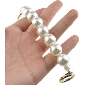 HAHIYO Imitation Pearl Bead Purse Chain Strap White Extender Length 15.7 inches Gold Clasp Diameter 0.59 inches 1 Pack for LV Shoulder Purse Handbag Clutch Replacement Strap Accessories Decoration