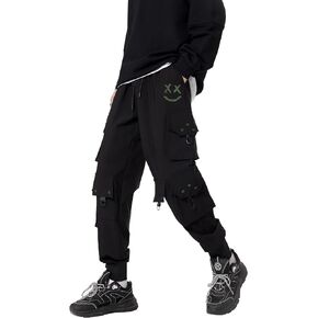 Cargo Pants for Men Elastic Waist Drawstring Sweatpants Goth Tactical Mens Joggers Multi Pocket