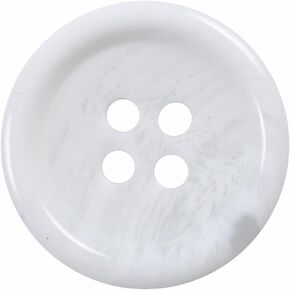 50 Pcs Large 1 inch White Buttons for Sewing Round Resin White Buttons for Crafts 4 Hole Flatback Coat Buttons for Shirt Sweater DIY and Clothing White Plastic Buttons 25mm Sewing Buttons Bulk
