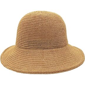 Beurlike Woven Bucket Hats for Women Beach Sun Hat Packable Wide Brim Crochet Hat Foldable Fishing Hat