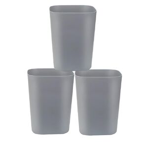 Besli 2 Gallon Small Trash Can Garbage Can Wastebasket for Bathroom Bedroom Kitchen Office,Pack of 3 (Gray)