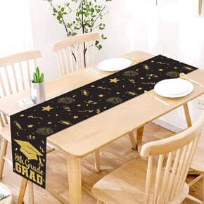 8th Grade Graduation Decorations 2024, 8th Grade Graduation Table Runner, 8th Grade Graduation Table Cloth for Kids 8th Grade Graduation Classroom Home Party Decorations