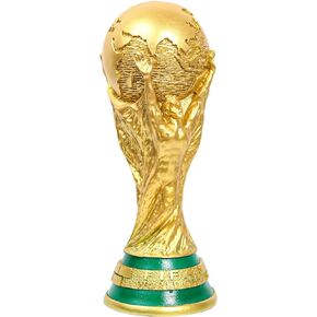 2022 World Cup Soccer Ball, 10.6 inch World Cup Trophy Replica Replica Resin Soccer Collectibles Sports Fan Trophy Gold Bedroom Office Desktop Decor