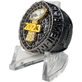 2023 Black Plated Fantasy Football Championship Trophy Ring | Award for Fantasy Football League Winner