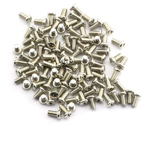 100PCS M3 Phillips Pan Head Screws Bolt M3X6mm Nickel Plated Iron Round Cross Screw Bolt Full Thread 6mm