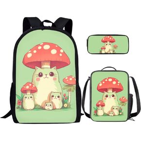 Kids Backpack with Lunch Box Set Boys School Bag for Girls Boy 3 in 1, Pink Sakura Axolotl, One Size, Backpack