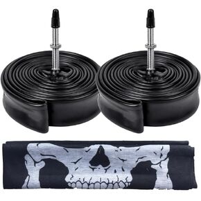2 Pack 700x23/25c F/V60mm Presta Valve Bicycle Inner Tire Tubes Compatible with 700x23c 700x24c 700x25c Road Bike Tires with One Outdoor Headwear