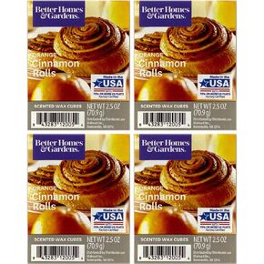 Better Homes and Gardens Orange Cinnamon Rolls Wax Cubes 4-Pack