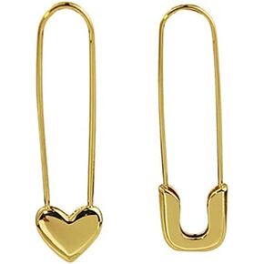 Paper Clip Hoop Earrings for Women Men,Cute Love Heart Paper Clip Pin Dangle Earrings Simple Heart Huggie Hoop Earrings Jewelry Gifts
