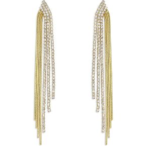 EleQueen Austrian Crystal Chandelier Tassel Earrings Linear Drop Dangle Earrings for Women Wedding Bridal Party