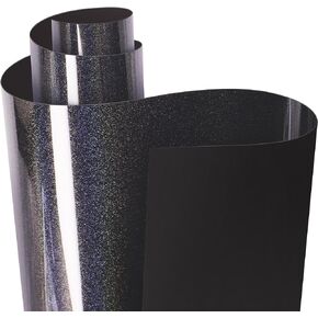 Lypumso PET Laser Gloss Black Vinyl Wrap, Holographic Metallic Rainbow Wrapping Film Air Release Technology Auto Car Sticker Decal Film Sheet, Self Adhesive DIY Paint Replacement Wrap Roll 1ft x 10ft